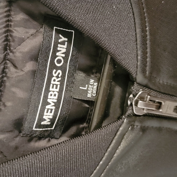 Members Only Elongated Leather Jacket Black Large - Picture 5 of 9